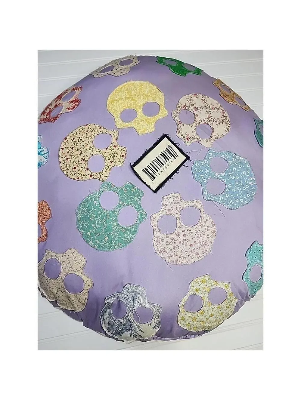 Pastel Skull Round Throw Pillow 24 Inch Goth Halloween Decor